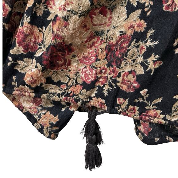 Denim & Supply Ralph Lauren Boho Floral Peasant Blouse Size XL Dark Romantic - Picture 4 of 7